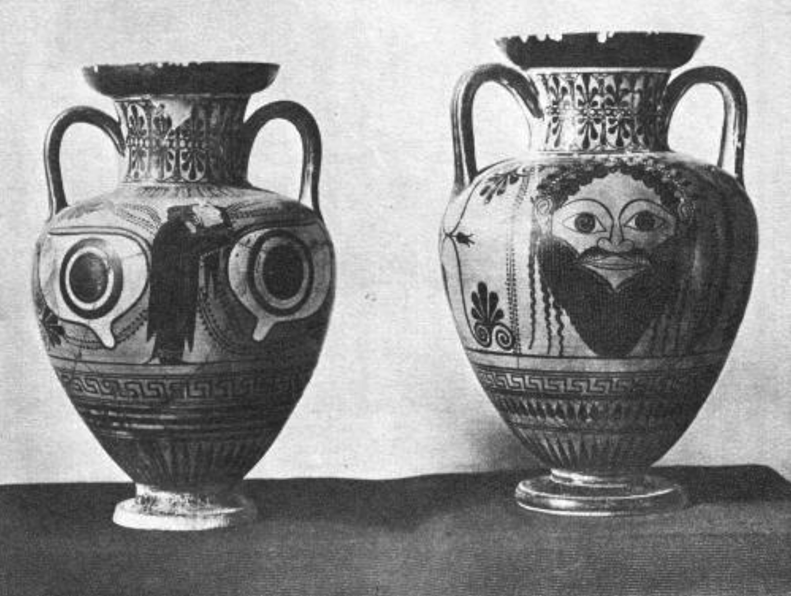 6. Tarquinia. Greek Vases with Eye-Pattern and Head of Bacchus.